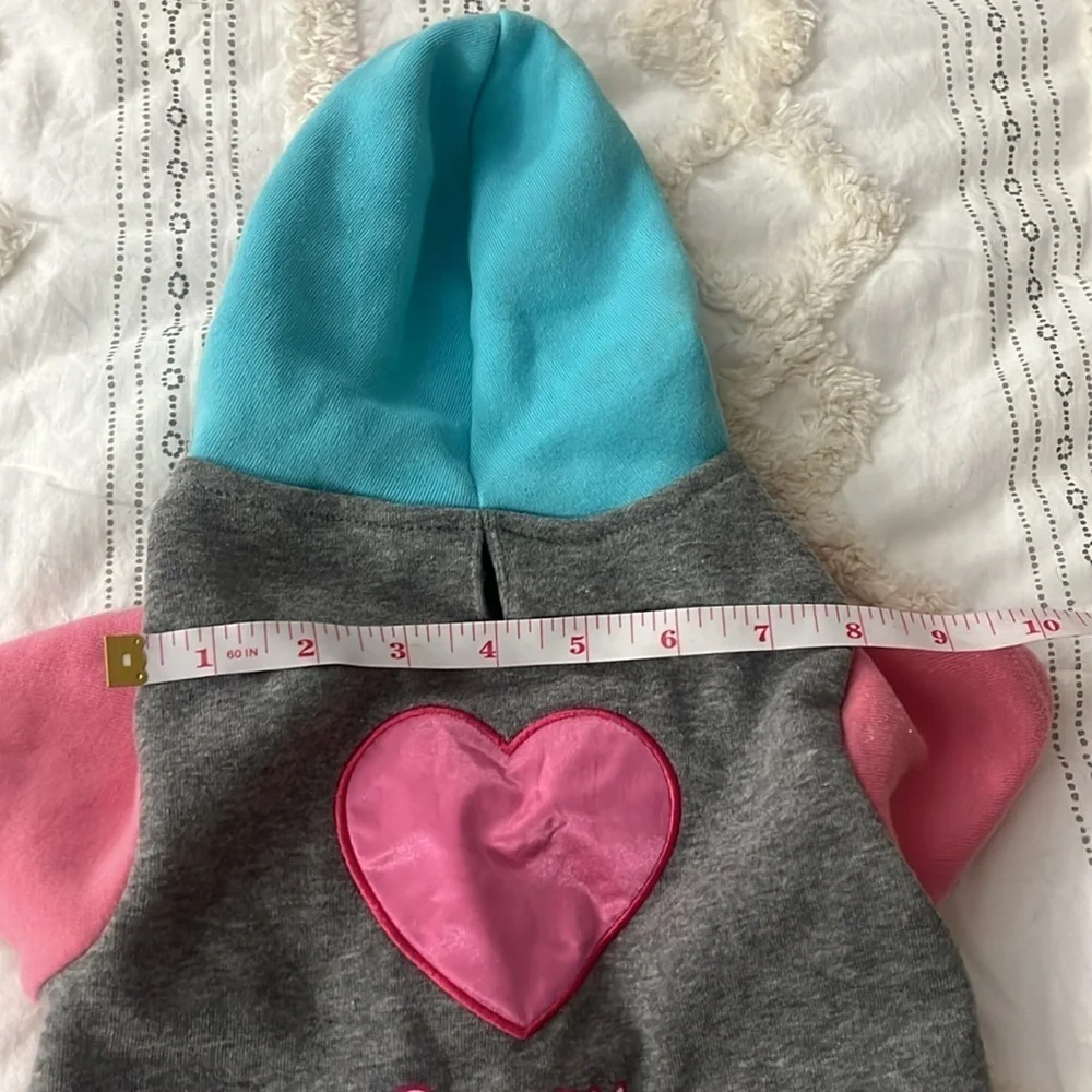 small dog grey hooded sweatshirt